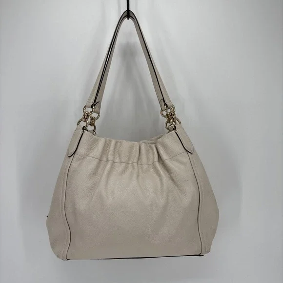 Coach Shoulder Bag Pebble Tote C1454 Maya Pebble Leather Chalk / Gold - Picture 7 of 15